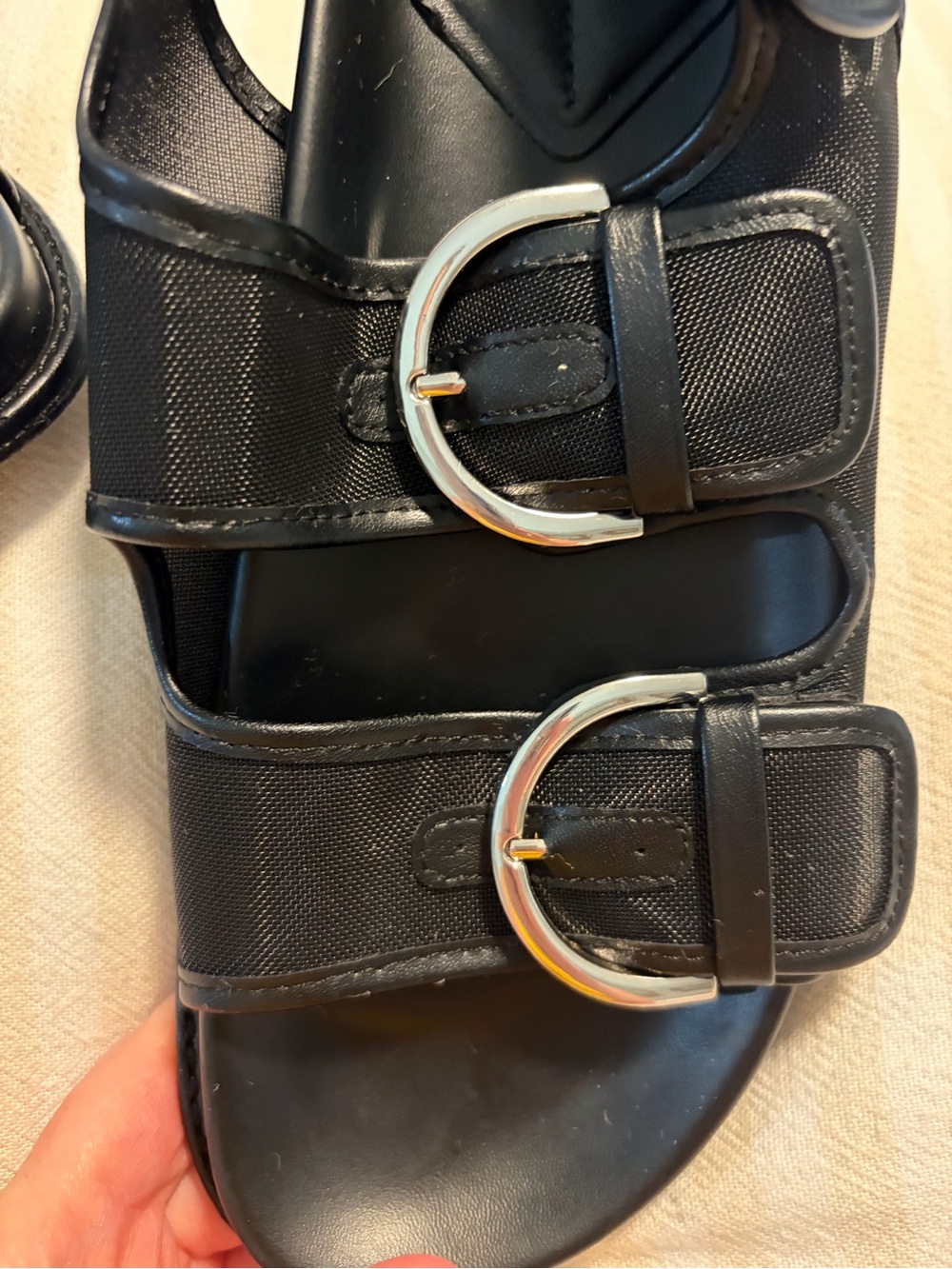 ZARA Black Double Buckle Strappy Flat Sandals Size 38 / 7.5 - Picture 7 of 15